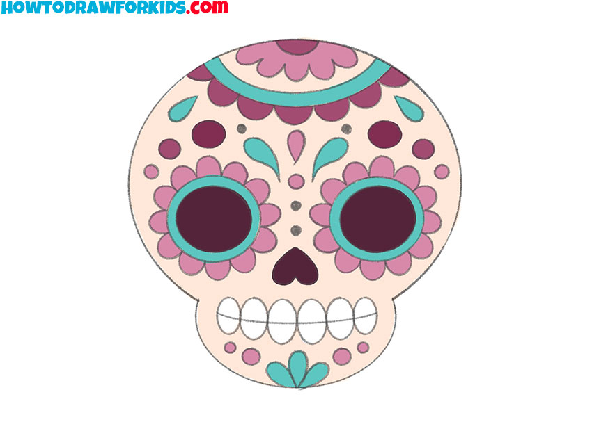 sugar skull drawing for kids