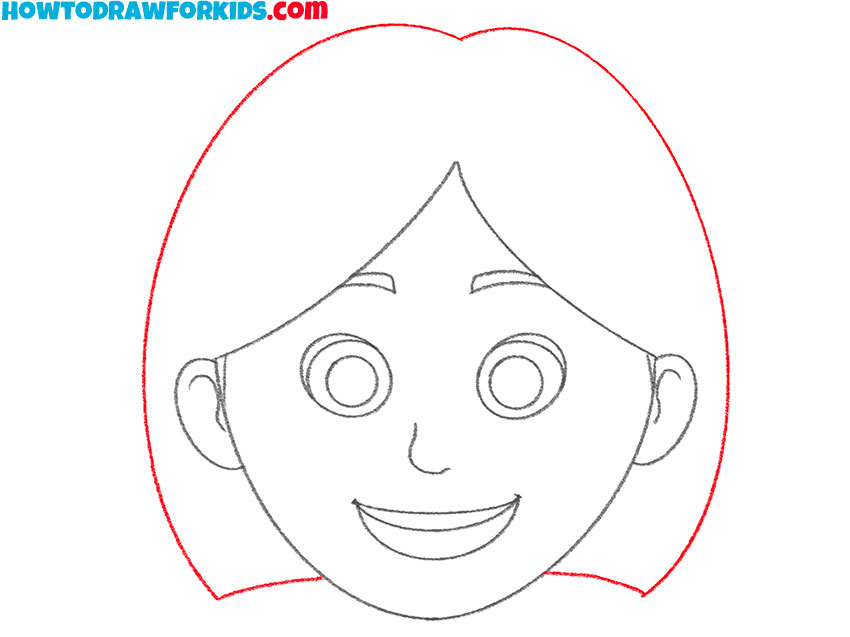 woman face drawing lesson