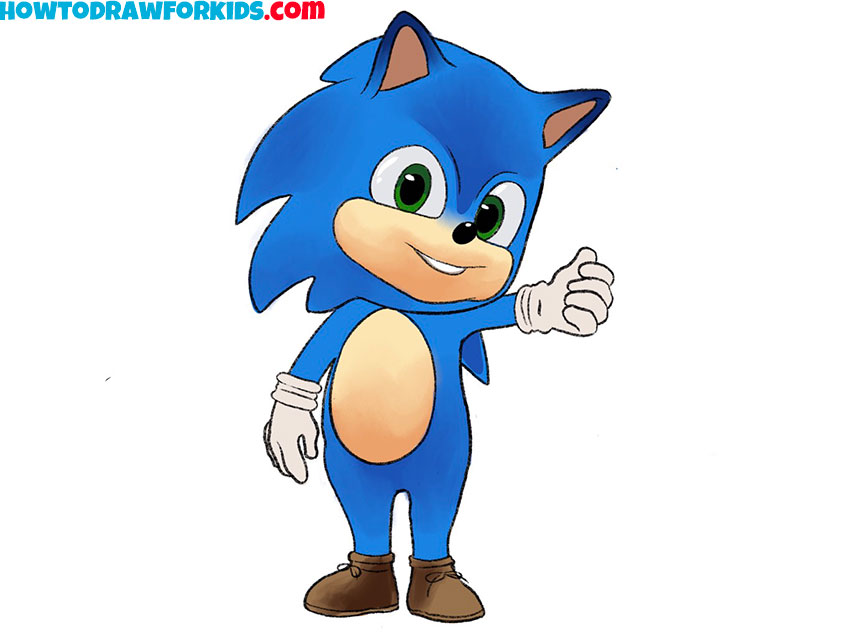 How to Draw Baby Sonic - Easy Drawing Tutorial For Kids