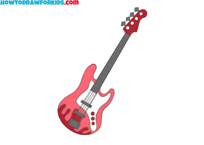 bass guitar drawing tutorial