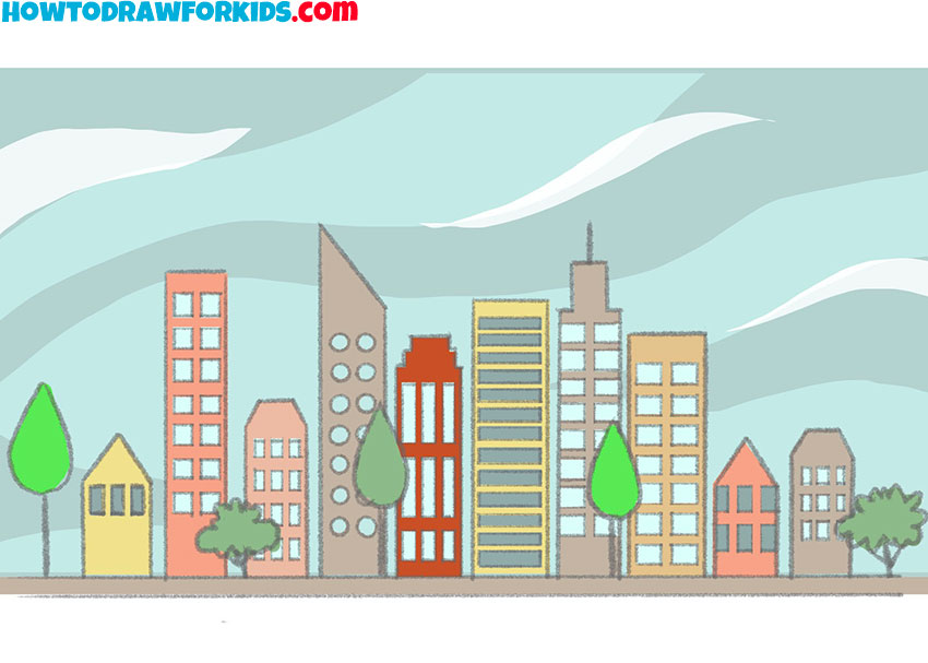 How to Draw a City Step by Step Easy Drawing Tutorial For Kids