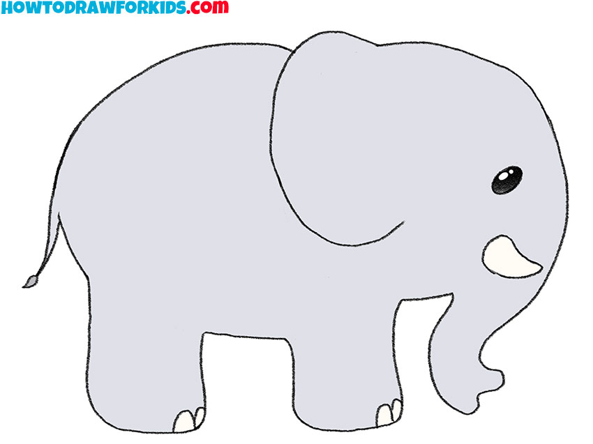 How to Draw an Easy Elephant - Easy Drawing Tutorial For Kids