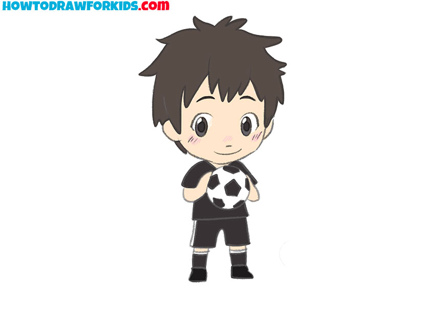 football player drawing for kids