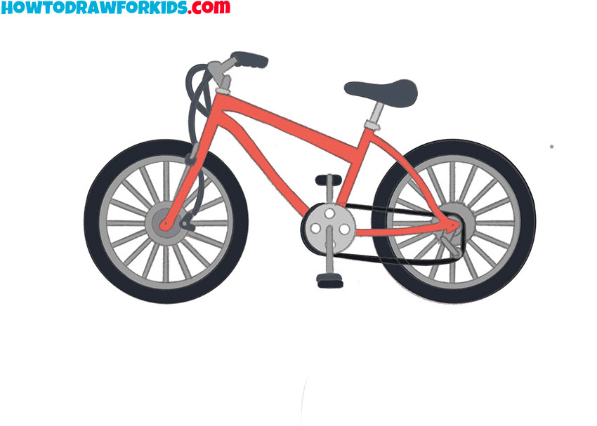 how to draw a bicycle for kindergarten