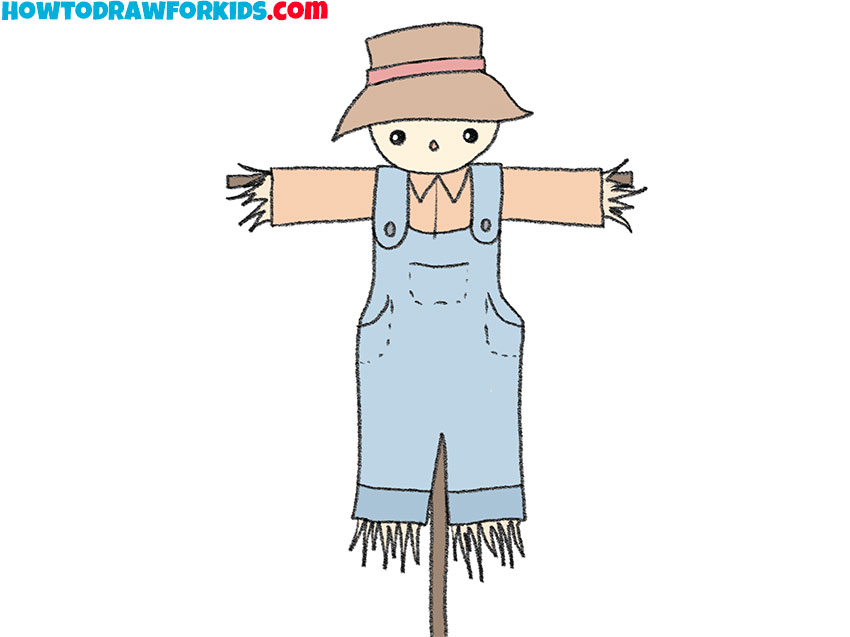 how to draw a scarecrow for kindergarten