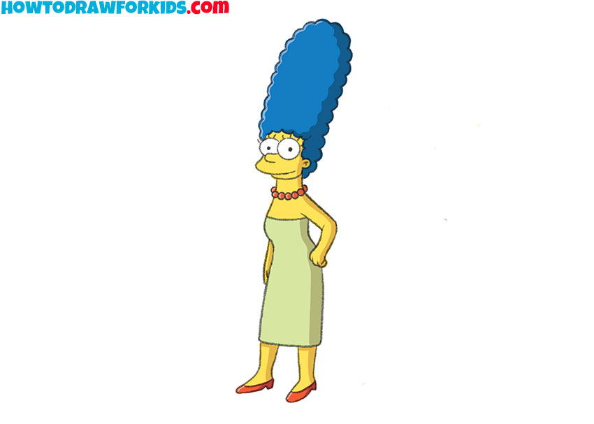 how to draw marge simpson simple