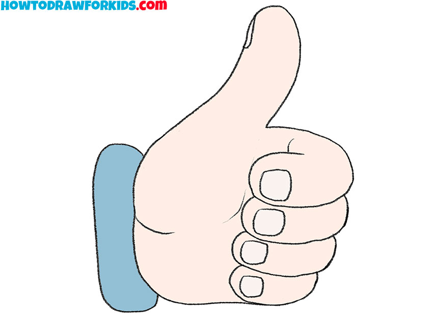 giving thumbs up drawing