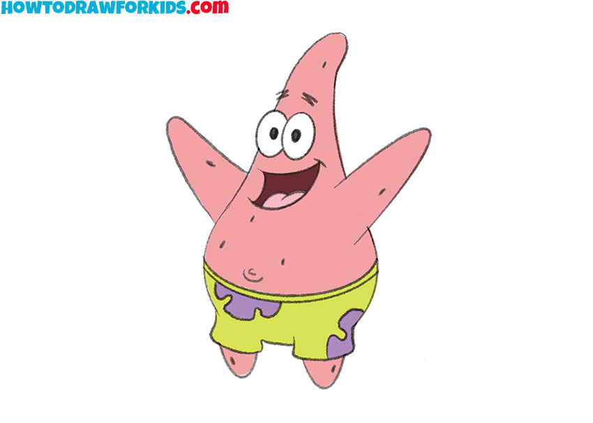 How to Draw Patrick Star from Spongebob Squarepants - Really Easy Drawing  Tutorial