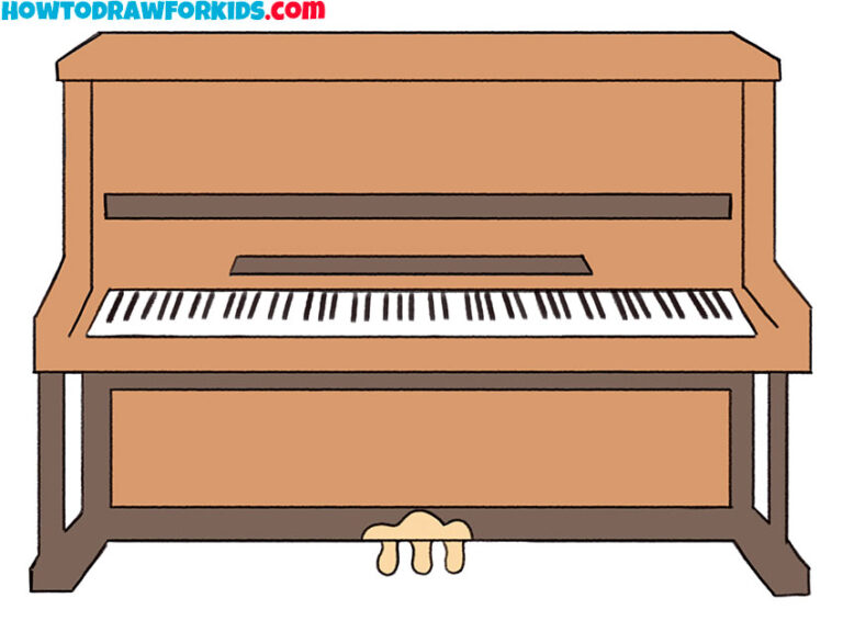 How to Draw a Piano Easy Drawing Tutorial For Kids