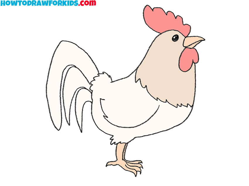 How to Draw a Rooster Easy Drawing Tutorial For Kids