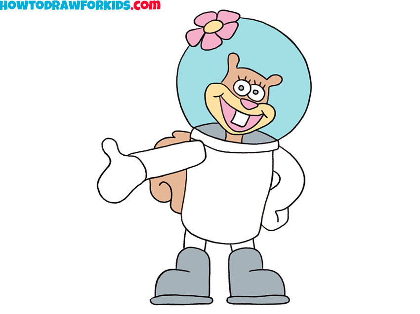 simple sandy cheeks drawing