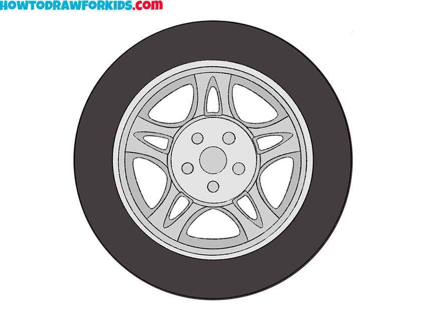simple wheel drawing for kids