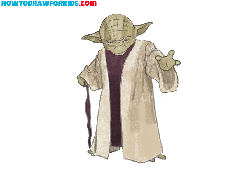 simple yoda drawing for kids