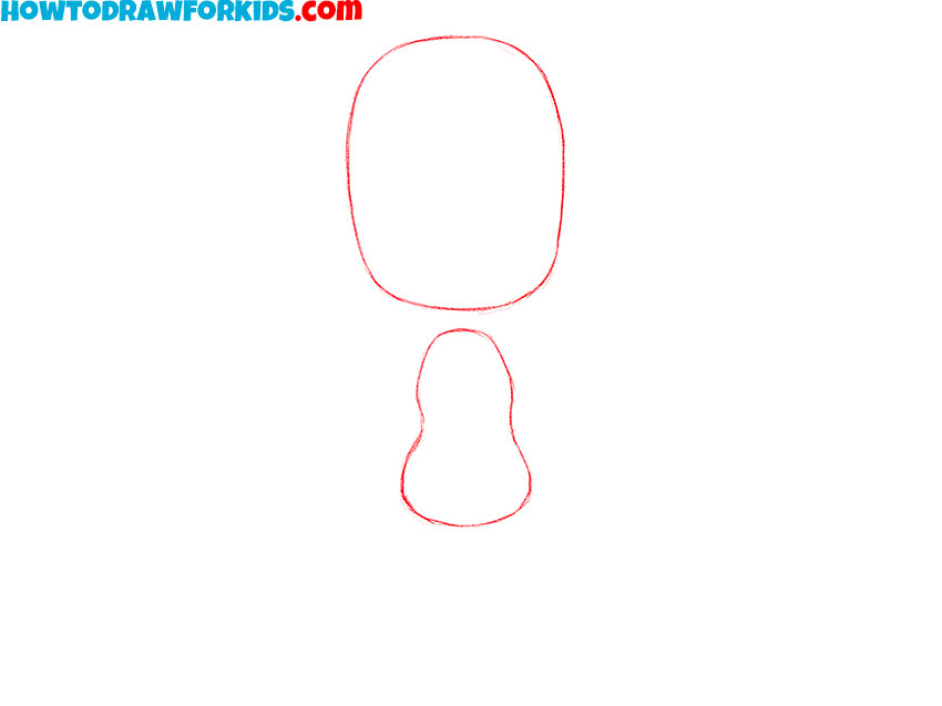 Draw the head and body