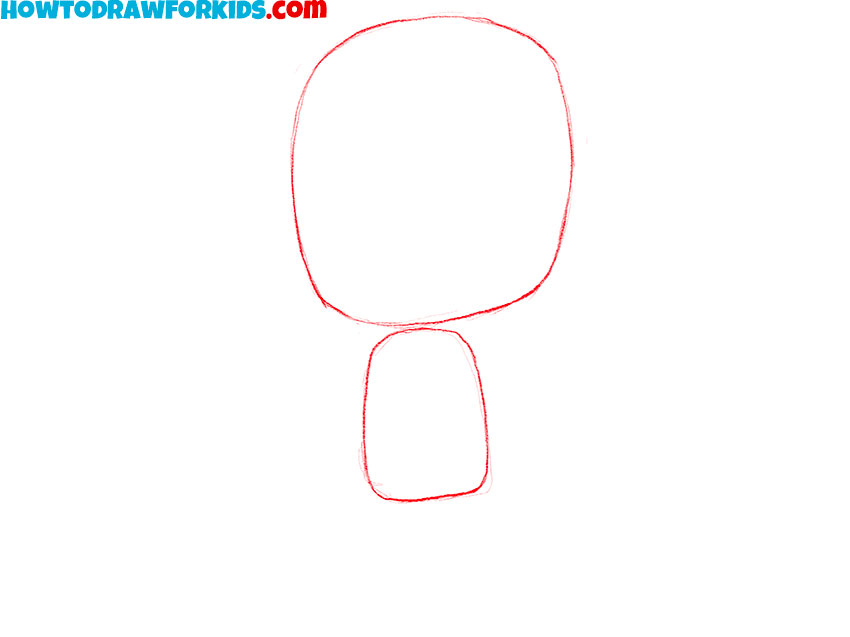 draw the outline of the head and body