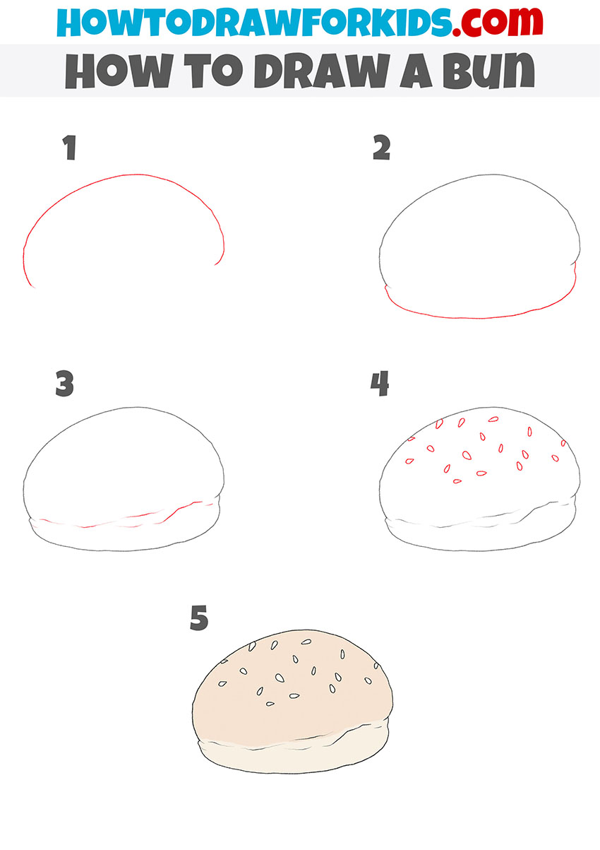 How to Draw a Bun - Easy Drawing Tutorial For Kids