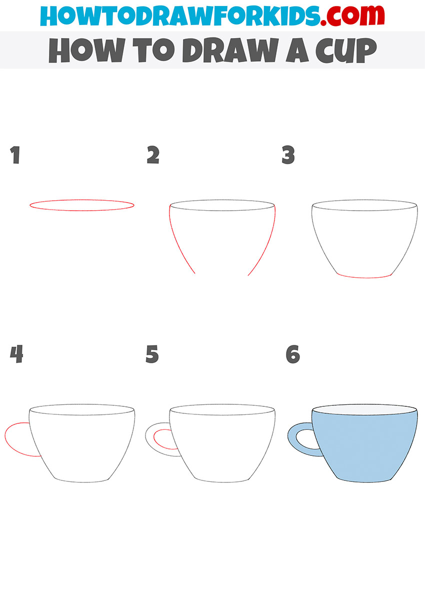 how to draw a cup step by step