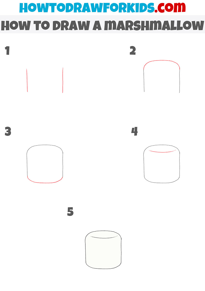 how to draw a marshmallow step by step