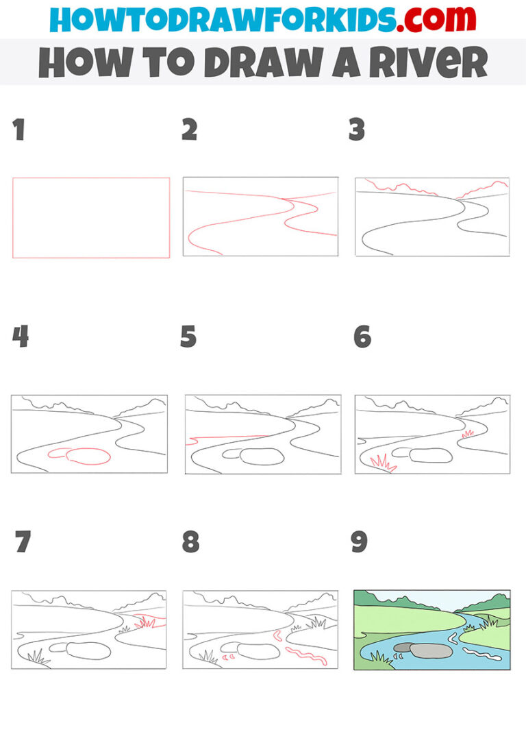 How To Draw A River Easy Drawing Tutorial For Kids