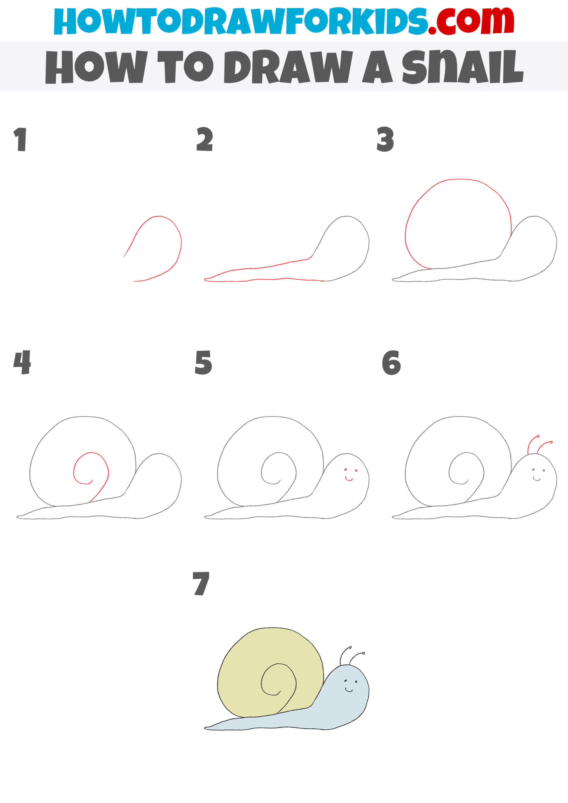 How to Draw a Snail Easy Drawing Tutorial For Kids