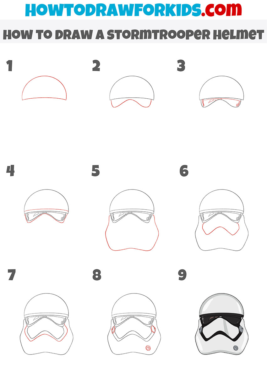 how to draw a stormtrooper helmet step by step