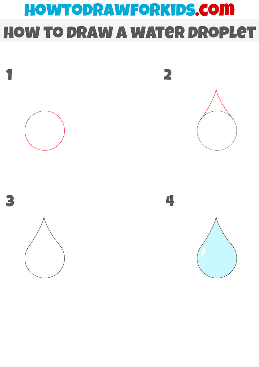 How to Draw a Water Droplet - Easy Drawing Tutorial For Kids