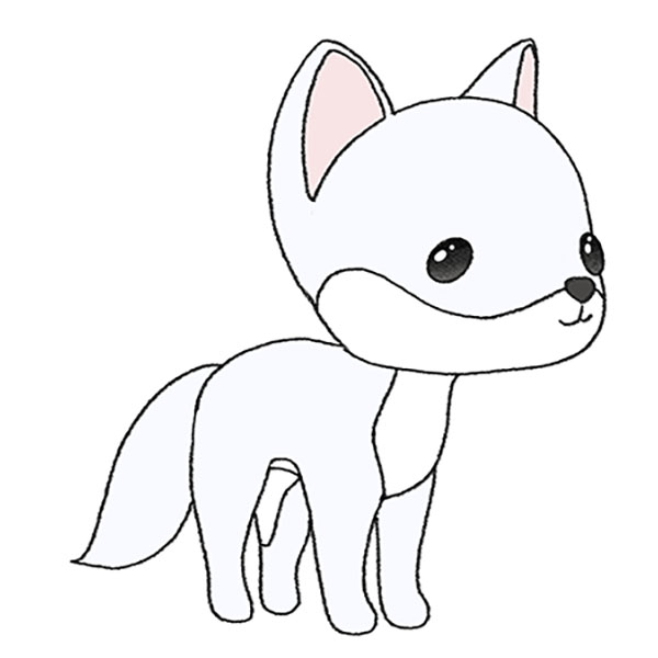 how to draw a arctic fox