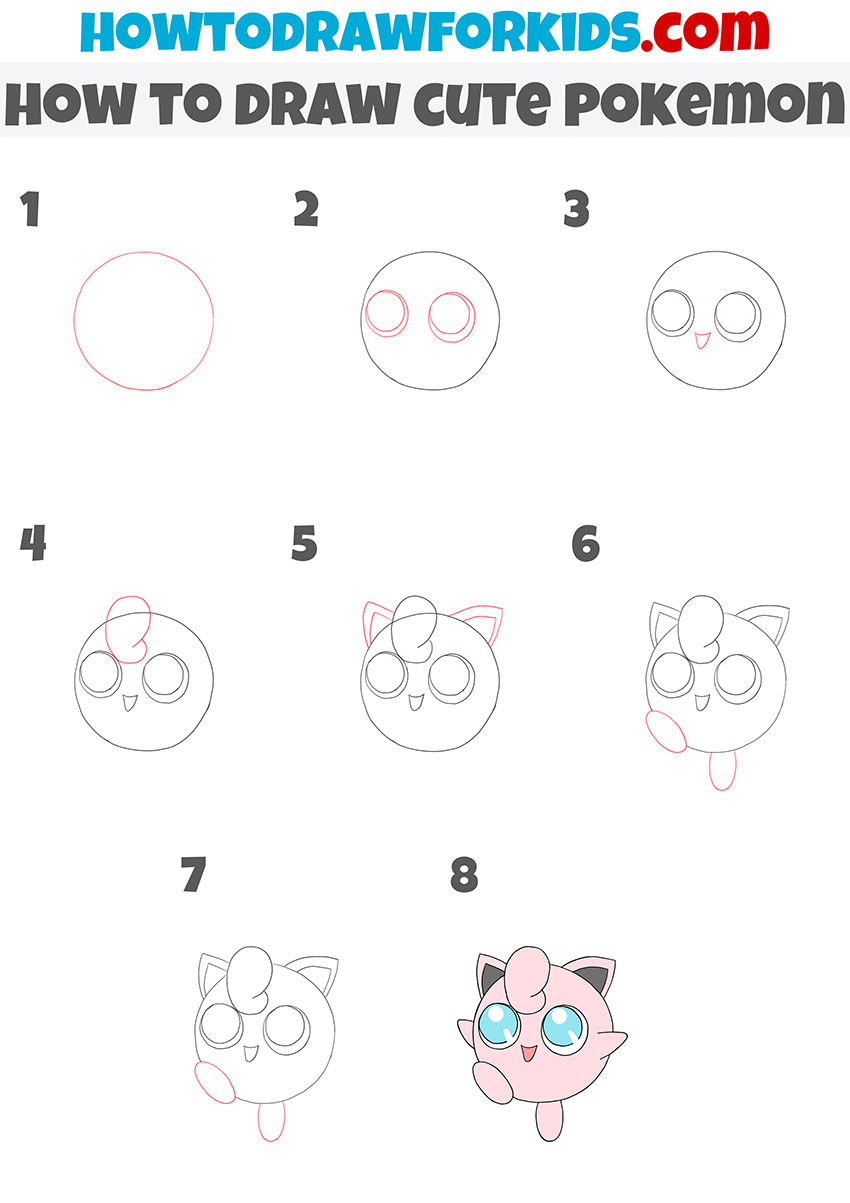 how to draw cute pokemon step by step