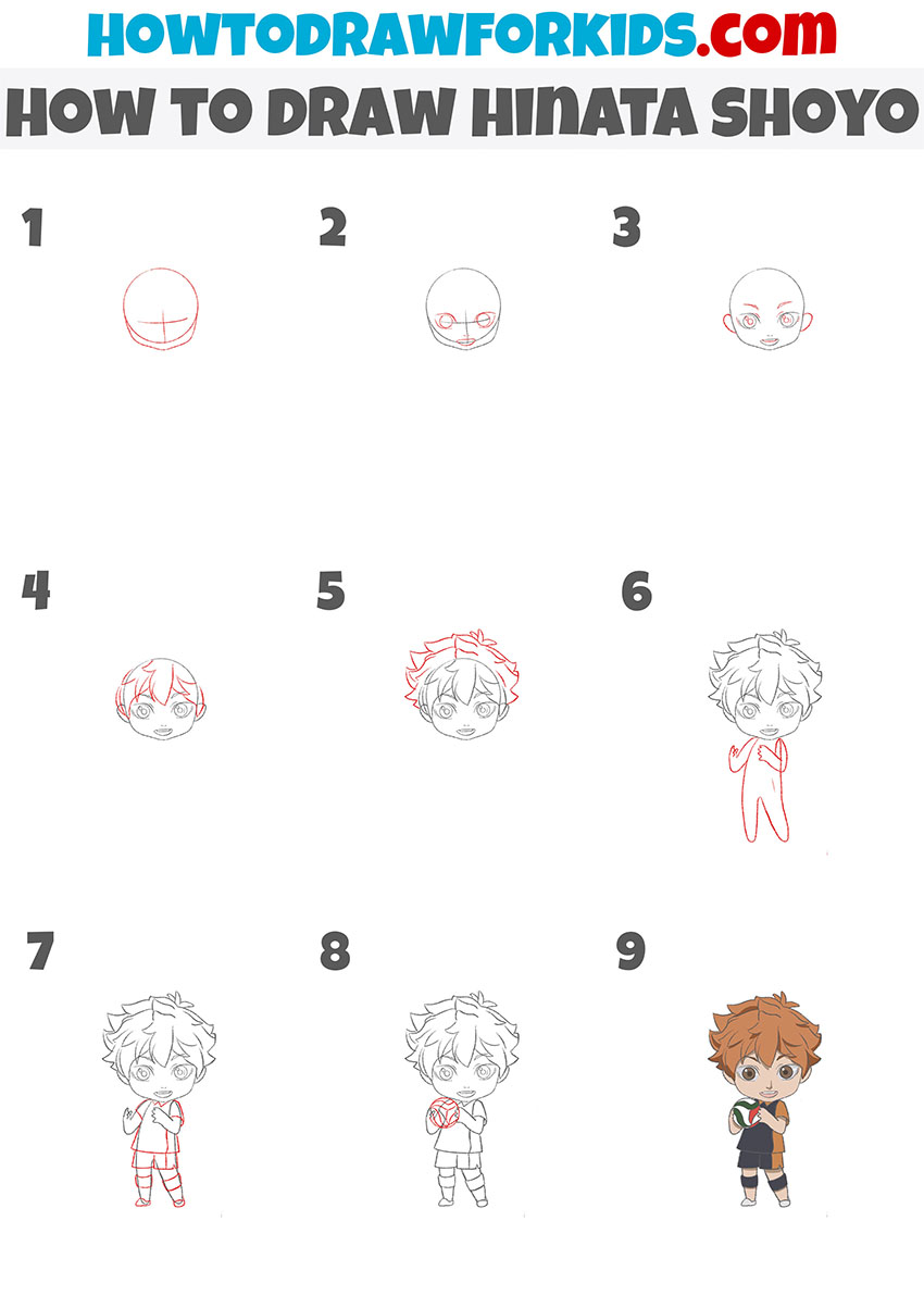 how to draw hinata shoyo step by step