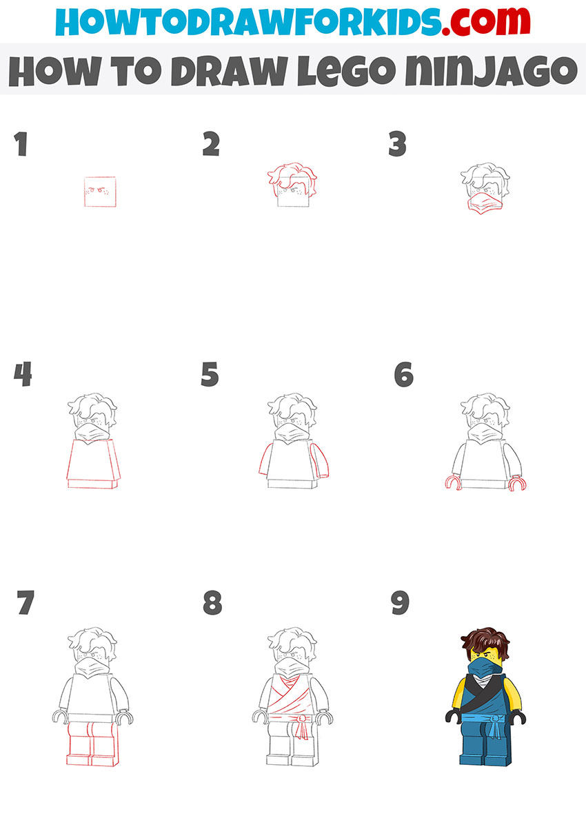 how to draw lego ninjago step by step