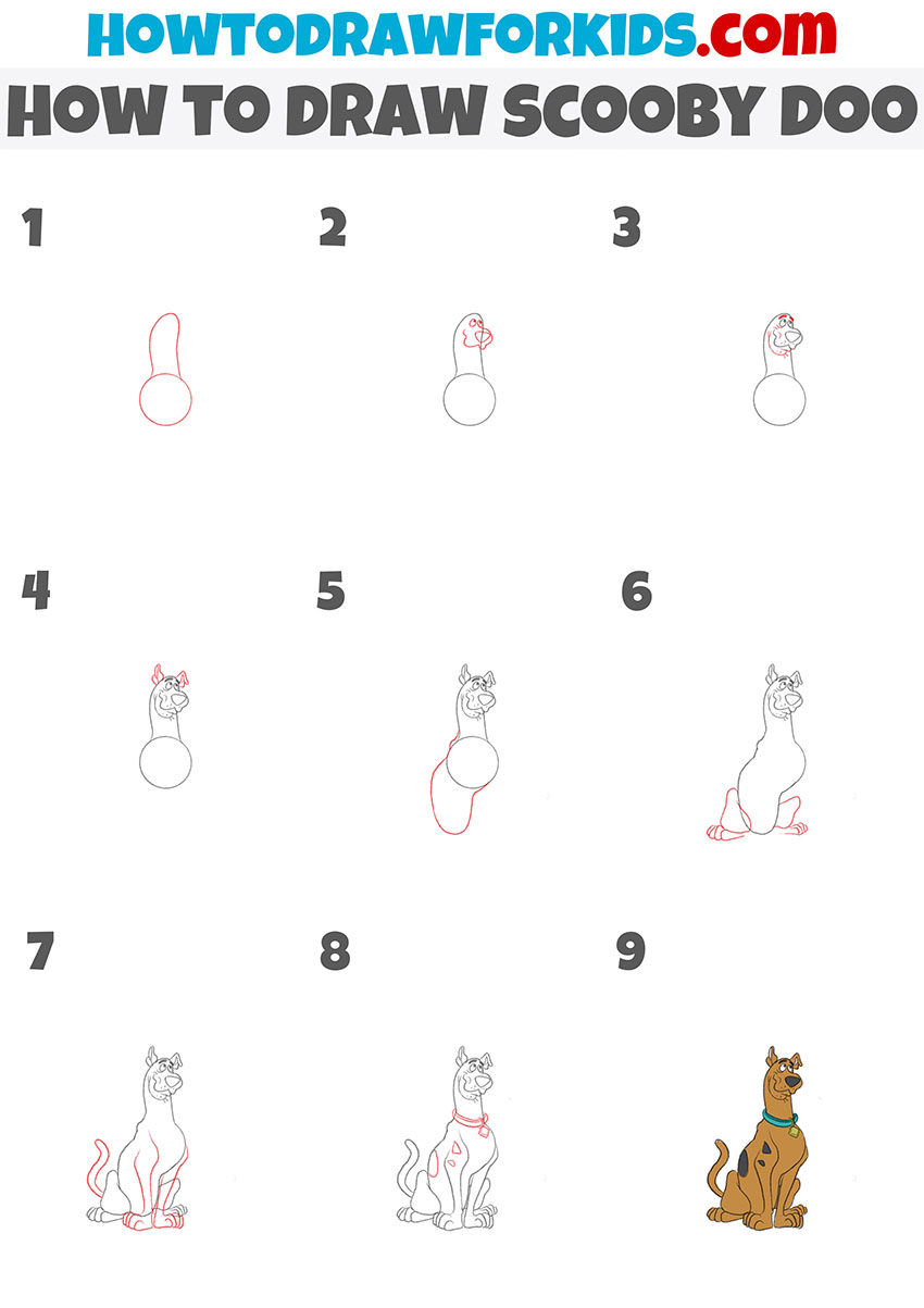 how to draw scooby doo step by step