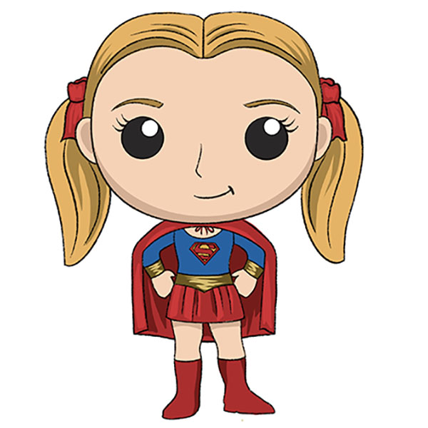 How to Draw Supergirl - Easy Drawing Tutorial For Kids