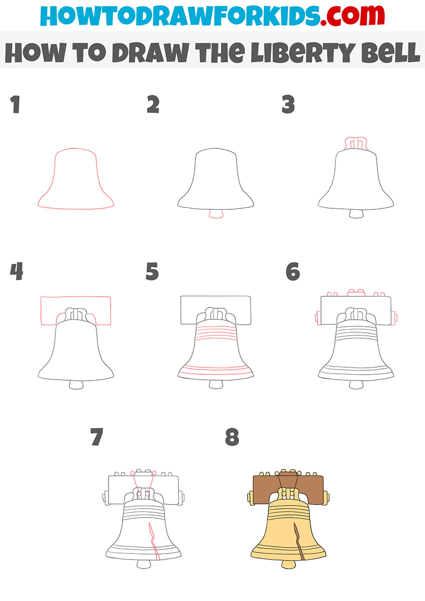 how to draw the liberty bell step by step