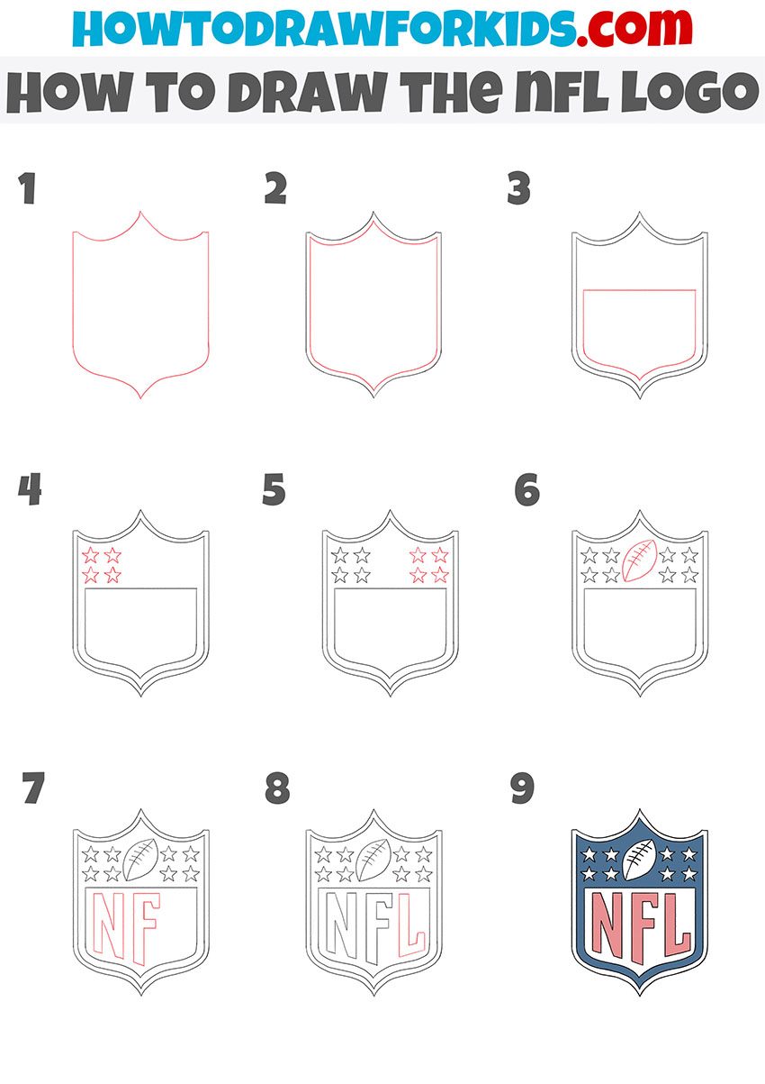 How to draw National Football League (NFL) Logo 