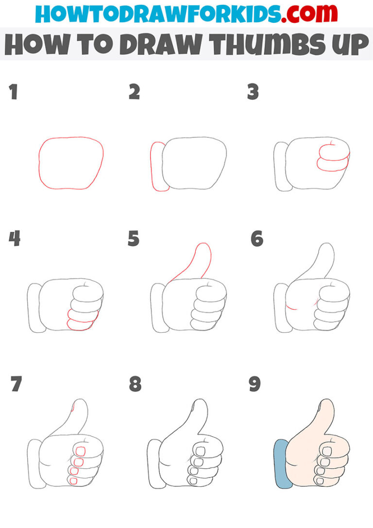 How to Draw Thumbs Up Easy Drawing Tutorial For Kids