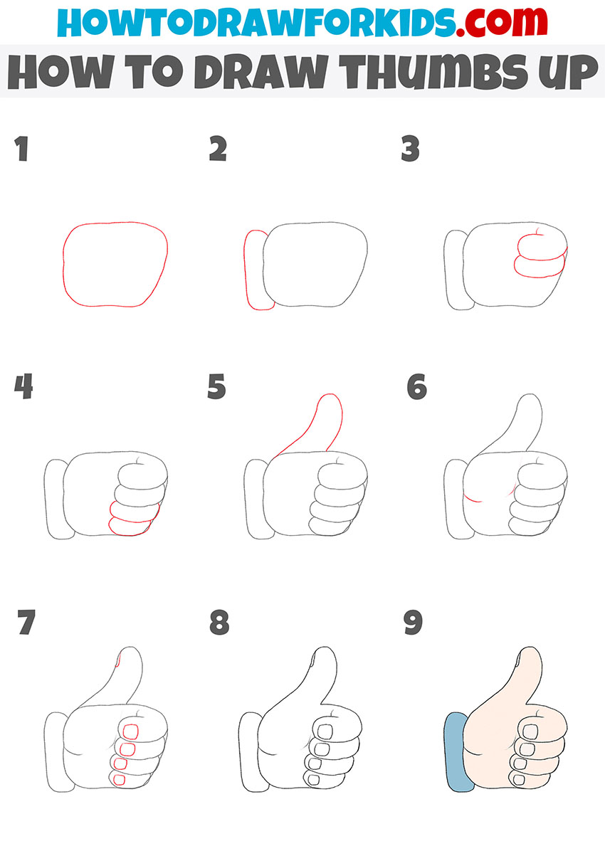 How To Draw Thumbs Up ~ Draw Drawinghowtos | Bodenfwasu