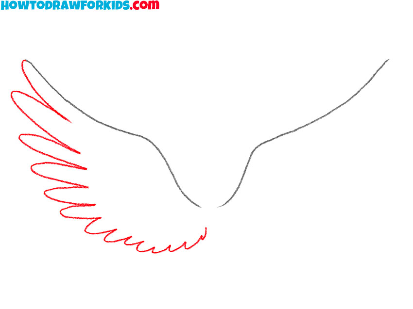 how to draw feathered wings for beginners