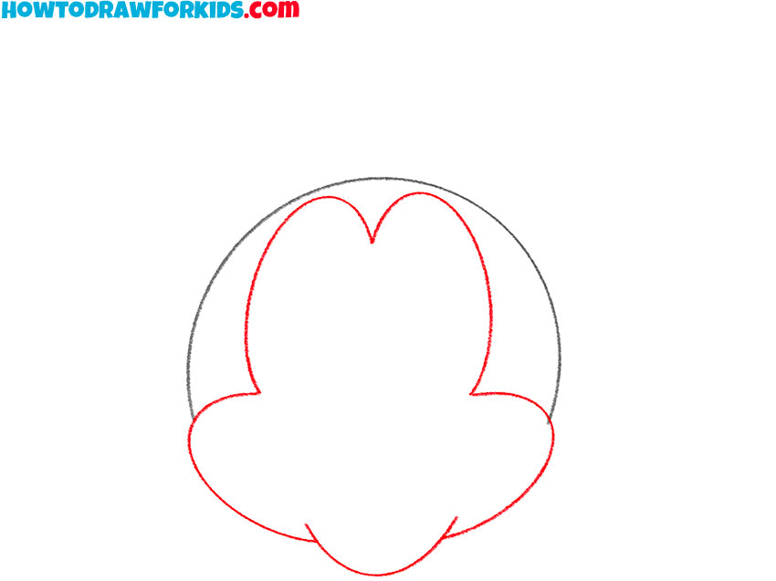 how to draw mickey mouse face easy