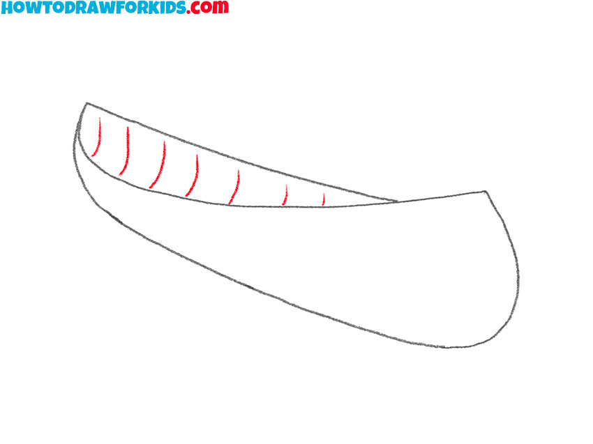 how to draw a canoe for beginners
