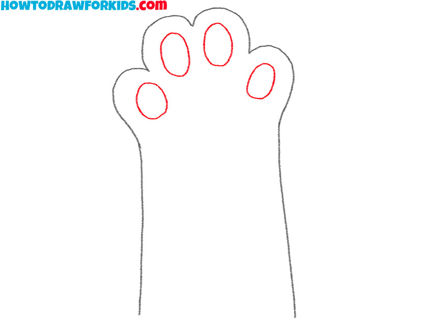 how to draw a cartoon paw