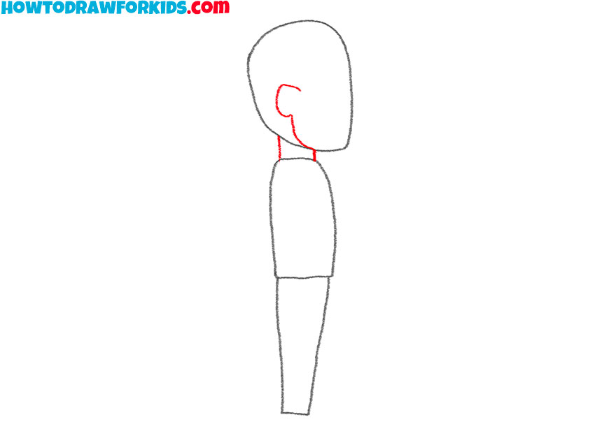 how to draw a person standing from the side