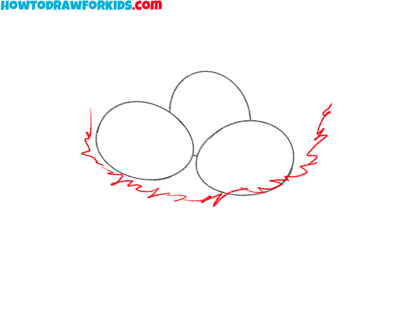 how to draw a bird nest for kindergarten