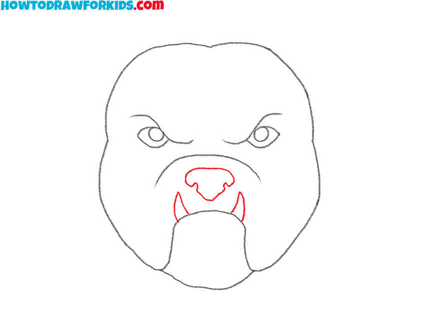 how to draw a pitbull face for beginners