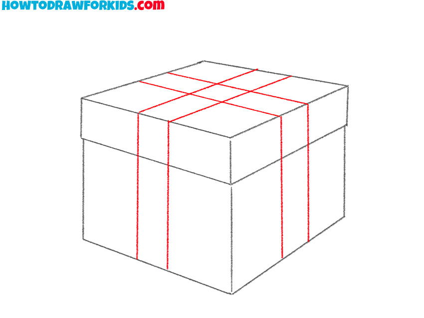 how to draw a present box1