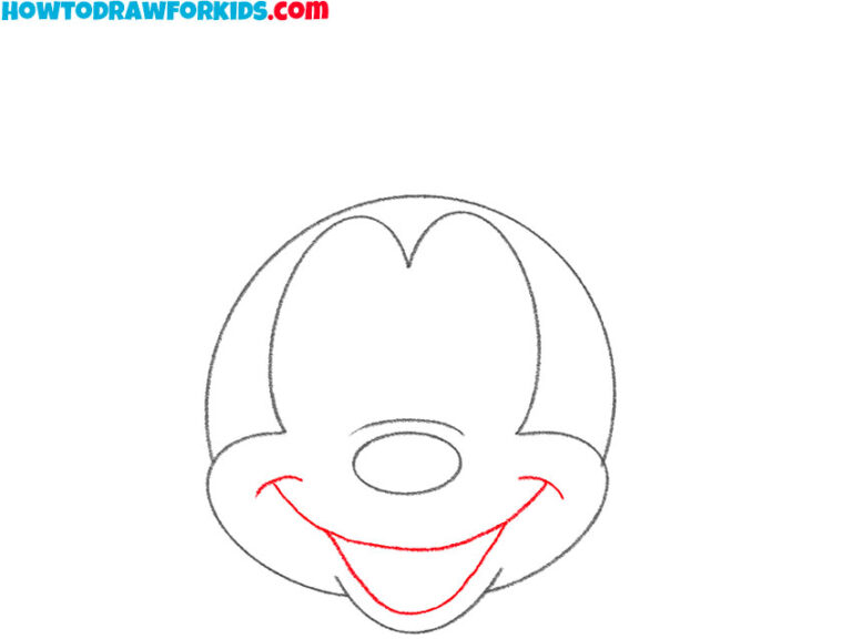How to Draw Mickey Mouse Face Easy Drawing Tutorial For Kids