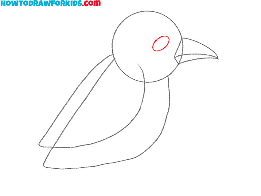 how to draw a crow cartoon
