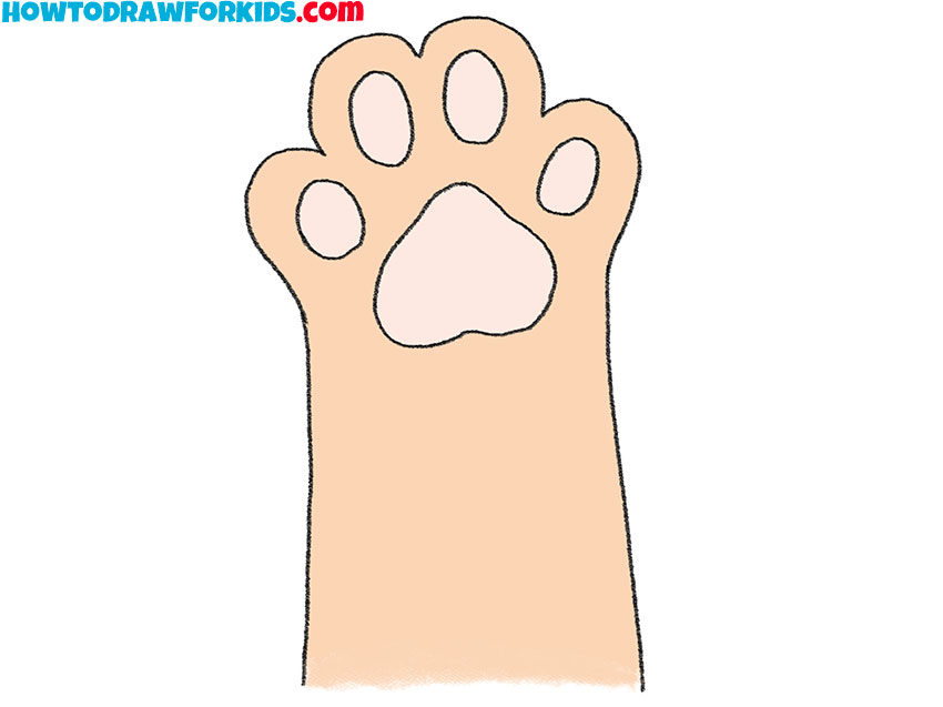 how to draw a paw for kids
