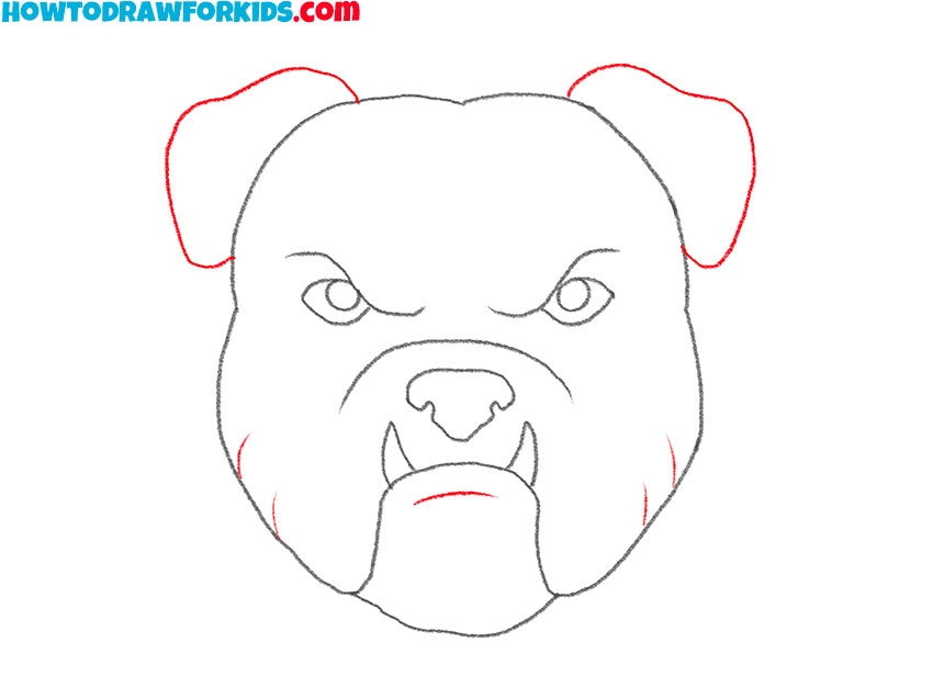 how to draw a pitbull face for kindergarten