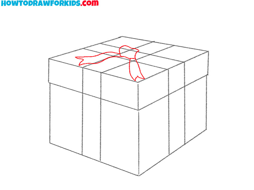 how to draw a present with a bow1