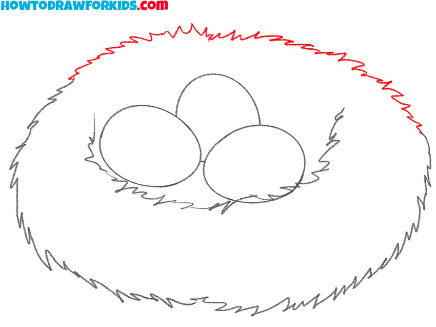 bird nest drawing tutorial